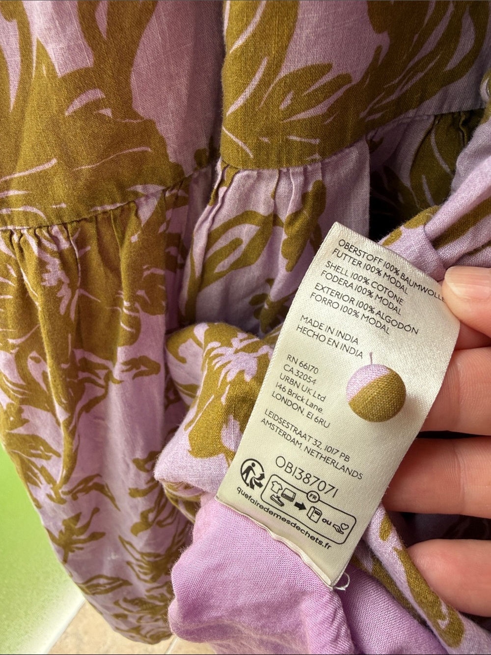 Anthropologie Peregrine Midi Dress Smocked Bodice V-Neck Button Front Pockets L - Picture 12 of 16